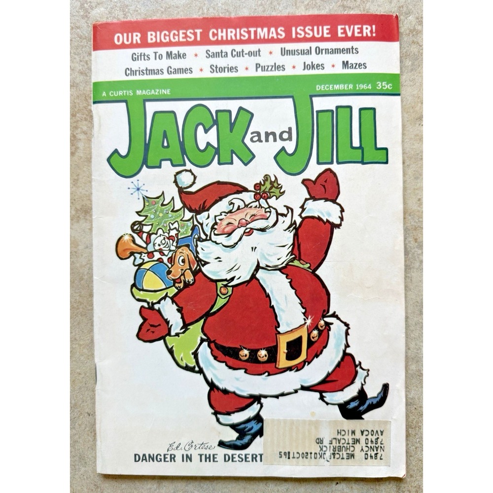 Vintage JACK and JILL Magazine December 1964 Christmas Issue Santa View-Master